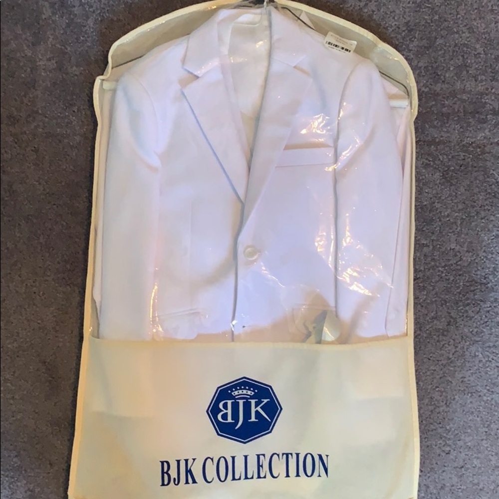 Boys white communion suit.